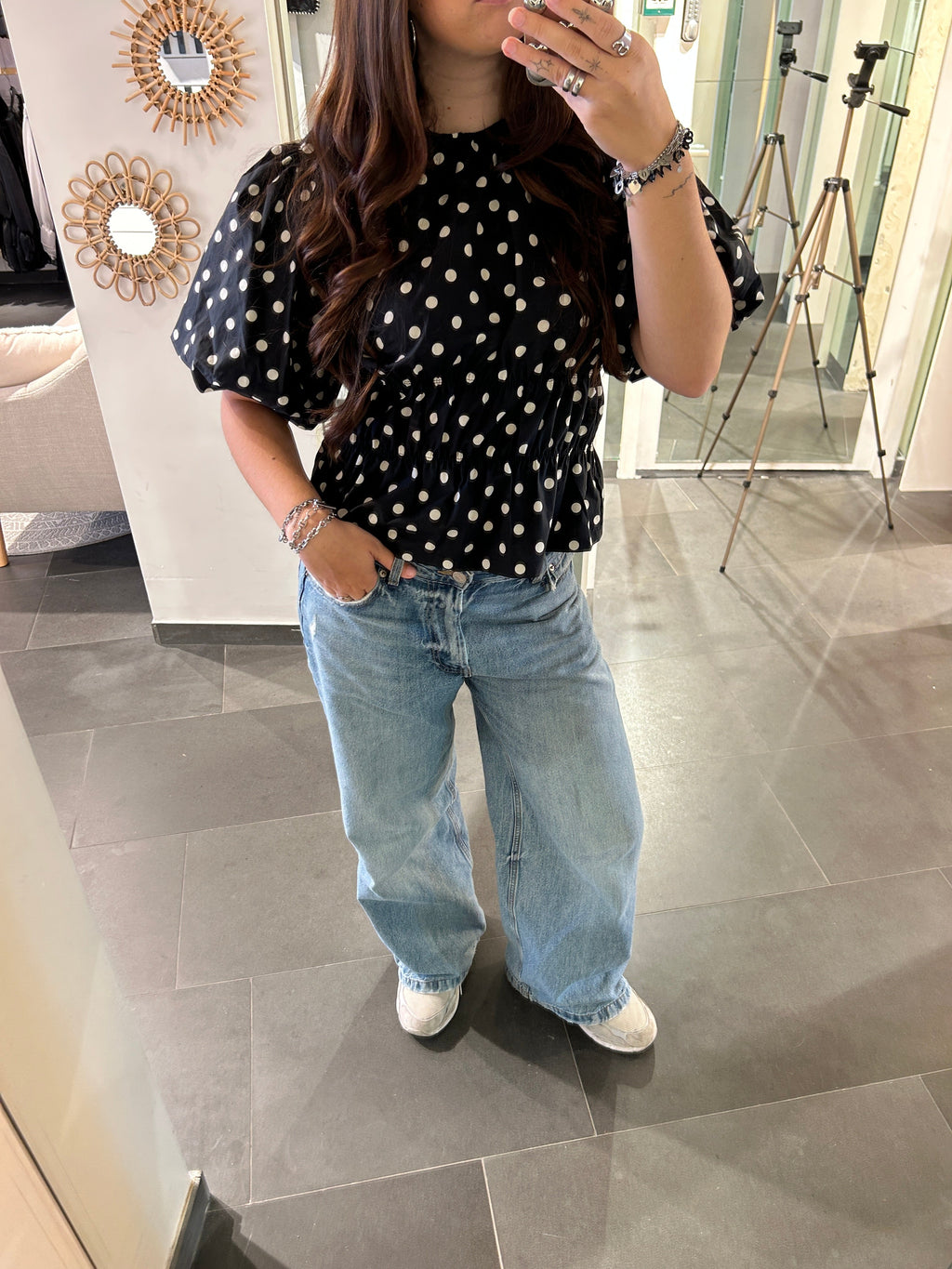 Dot Blouse Black - My Favourites