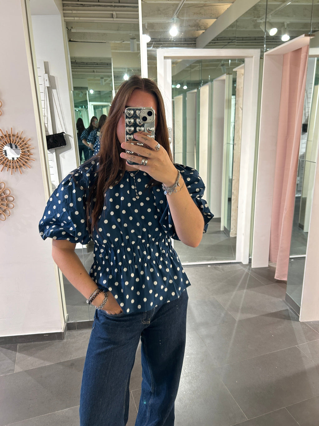 Dot Blouse Navy - My Favourites