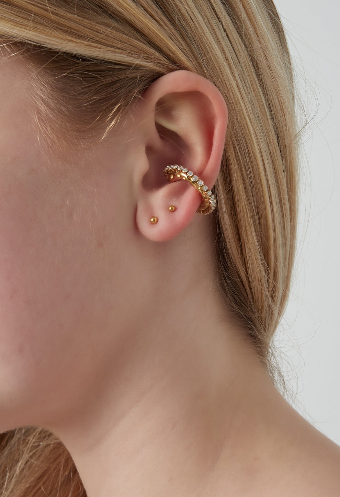 Ear Cuff With Rhinestones - 