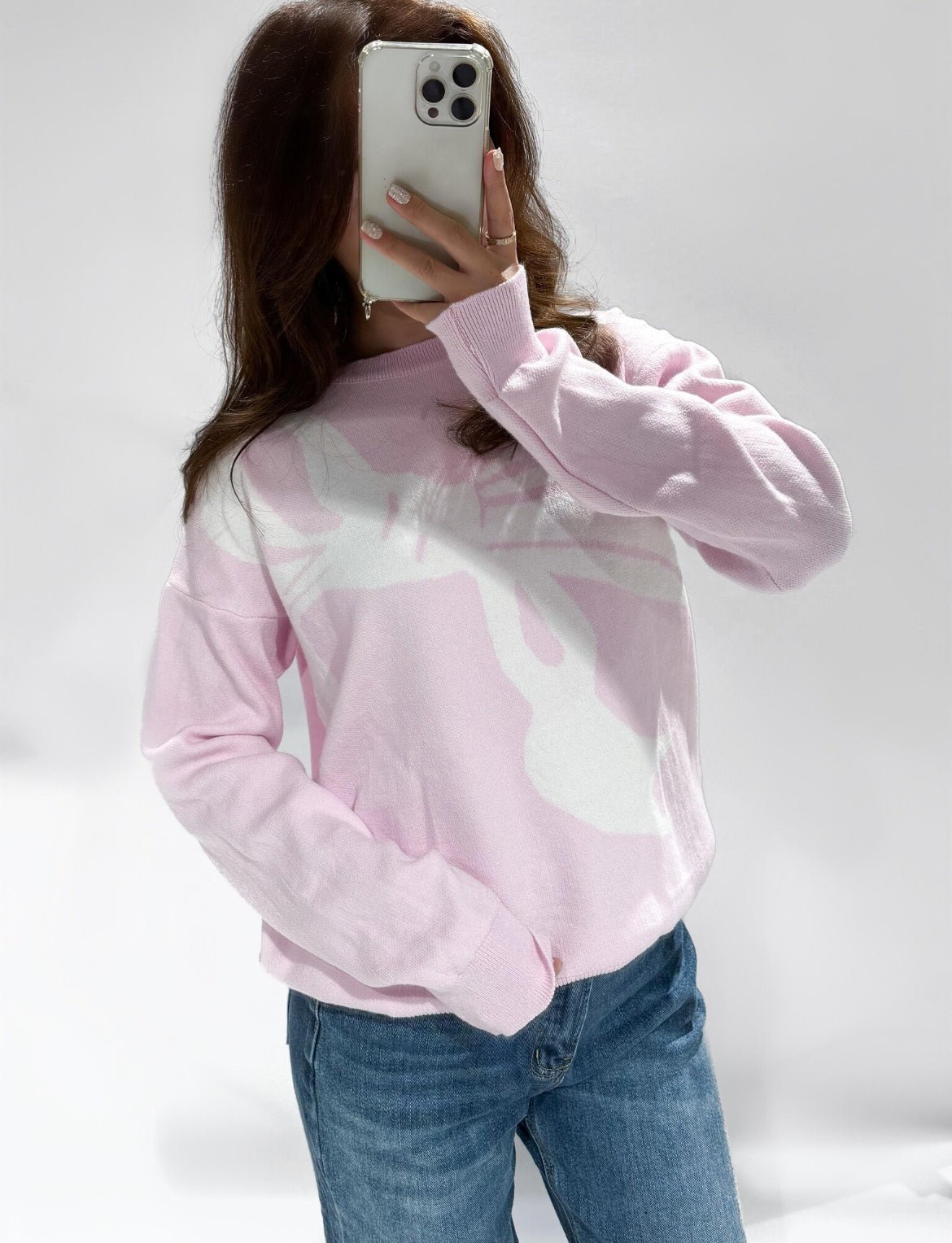 Eliya Bow Sweater Pink - 