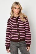 Polyester fiber (polyester) Knit cardigan Stripes Casual Fall/Winter  Clothes