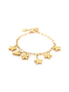 Flower and Heart Charm Armband - 