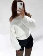 Jane Off Shoulder Sweater White - My Favourites