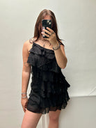 Jula Ruffle Dress Black - My Favourites