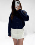 June Chunky Cable Cardigan Navy - My Favourites