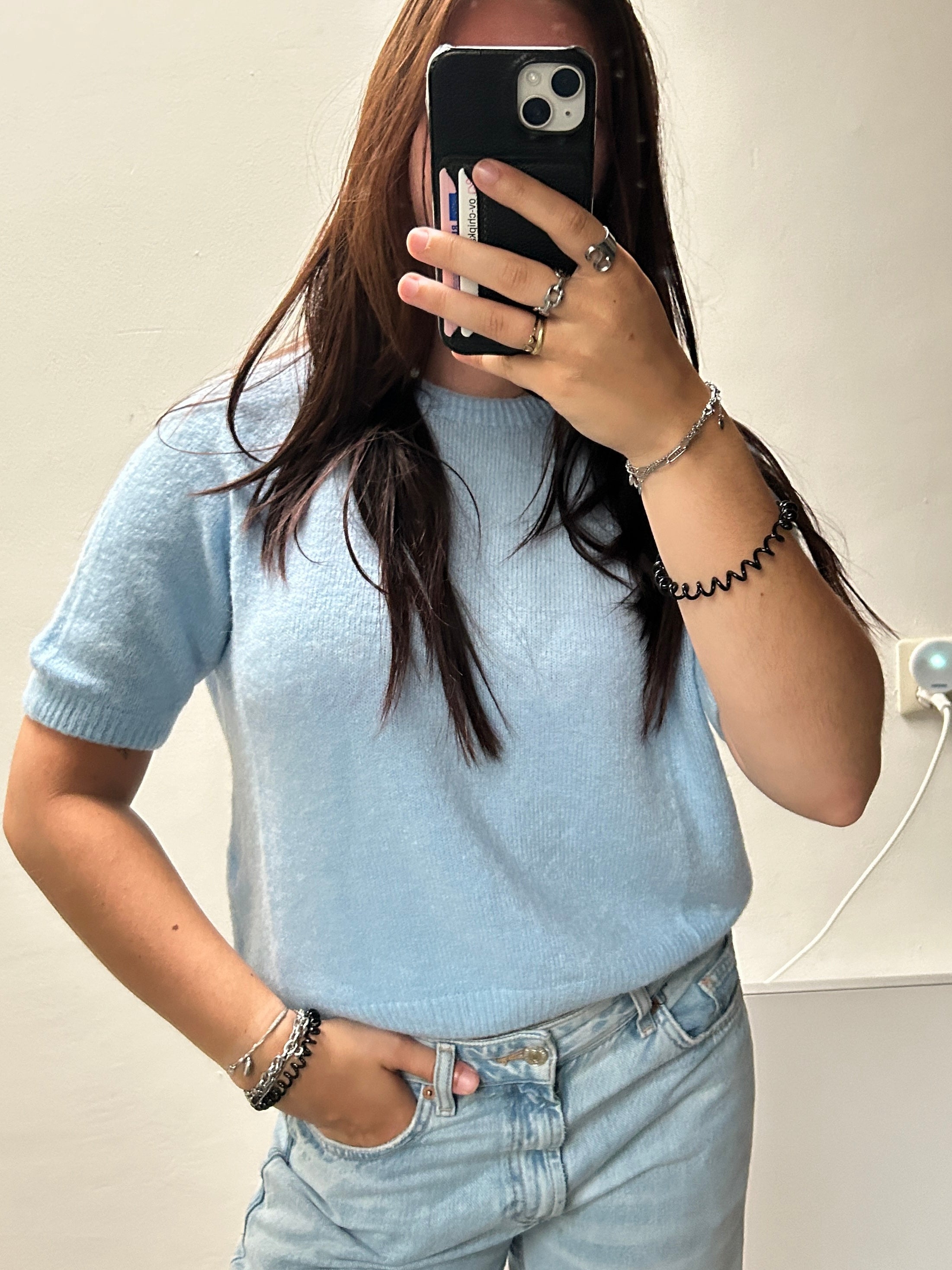 Knit Top Baby Blue - 