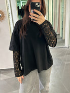 Lace Tee Black - My Favourites