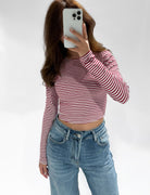 Leela Top Striped Red - 