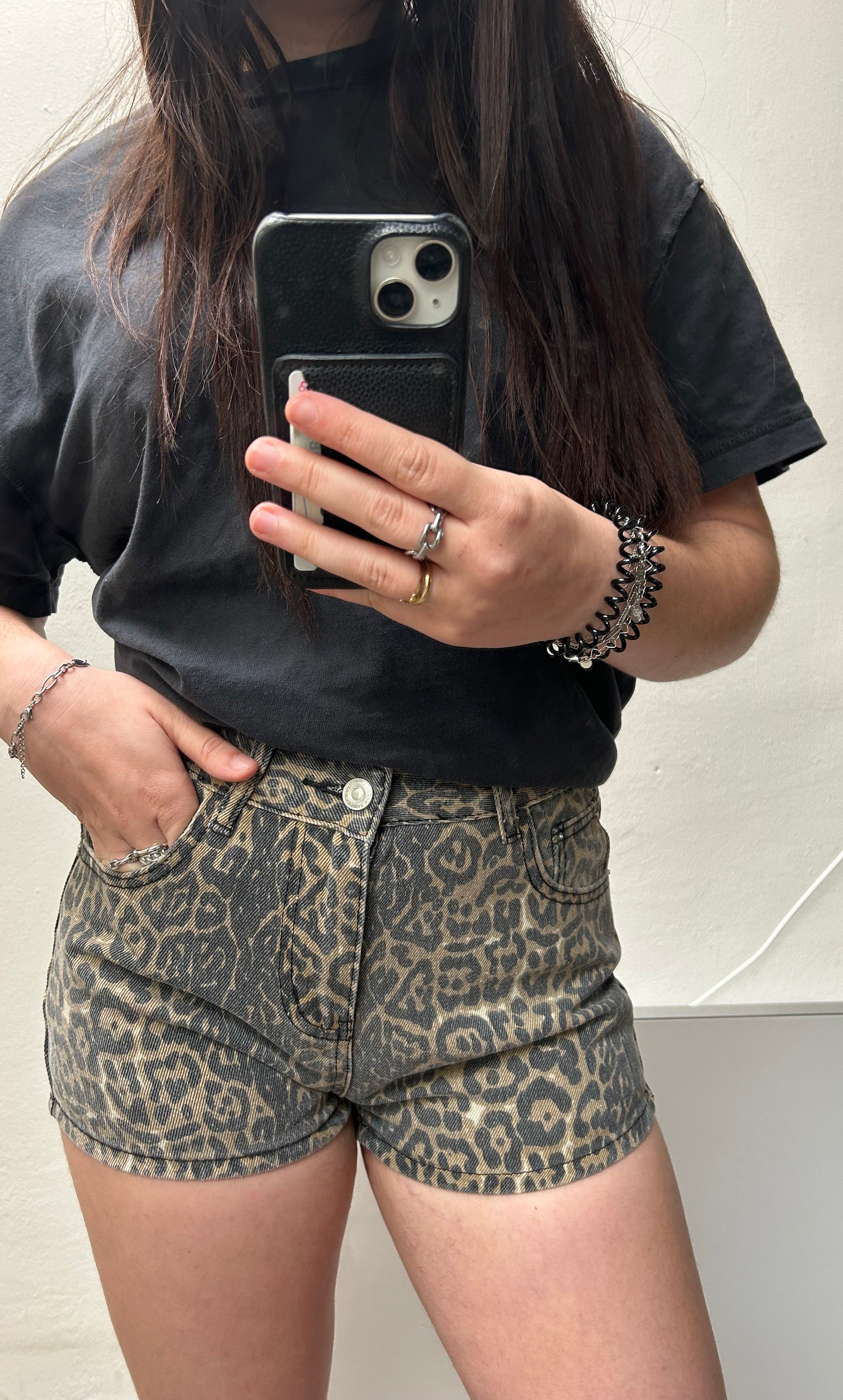 Leopard Jeans Short -