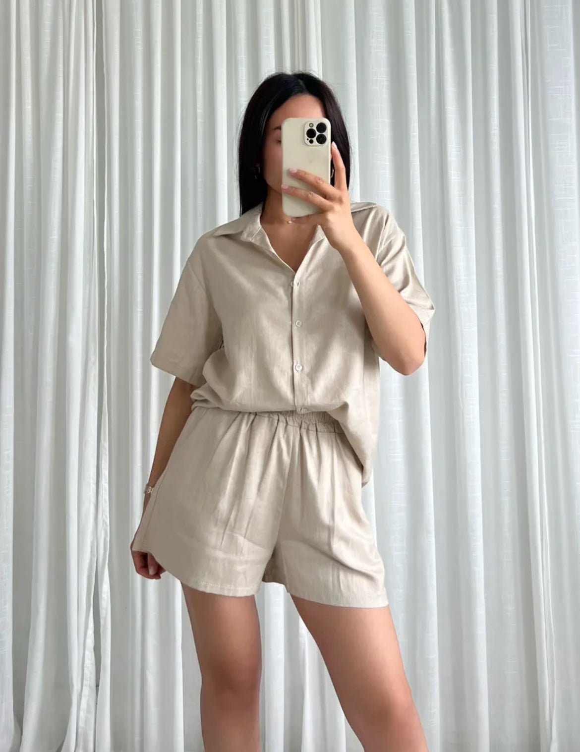 LINEN TWO PIECE SET BEIGE - My Favorites – My Favourites