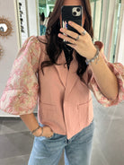 Lisa Puff Blazer Flower Pink - My Favourites