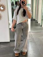 Liza Mid Waist Wide Leg Tall Jeans Grey - My Favourites