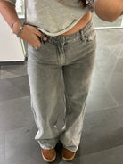 Liza Mid Waist Wide Leg Tall Jeans Grey - My Favourites