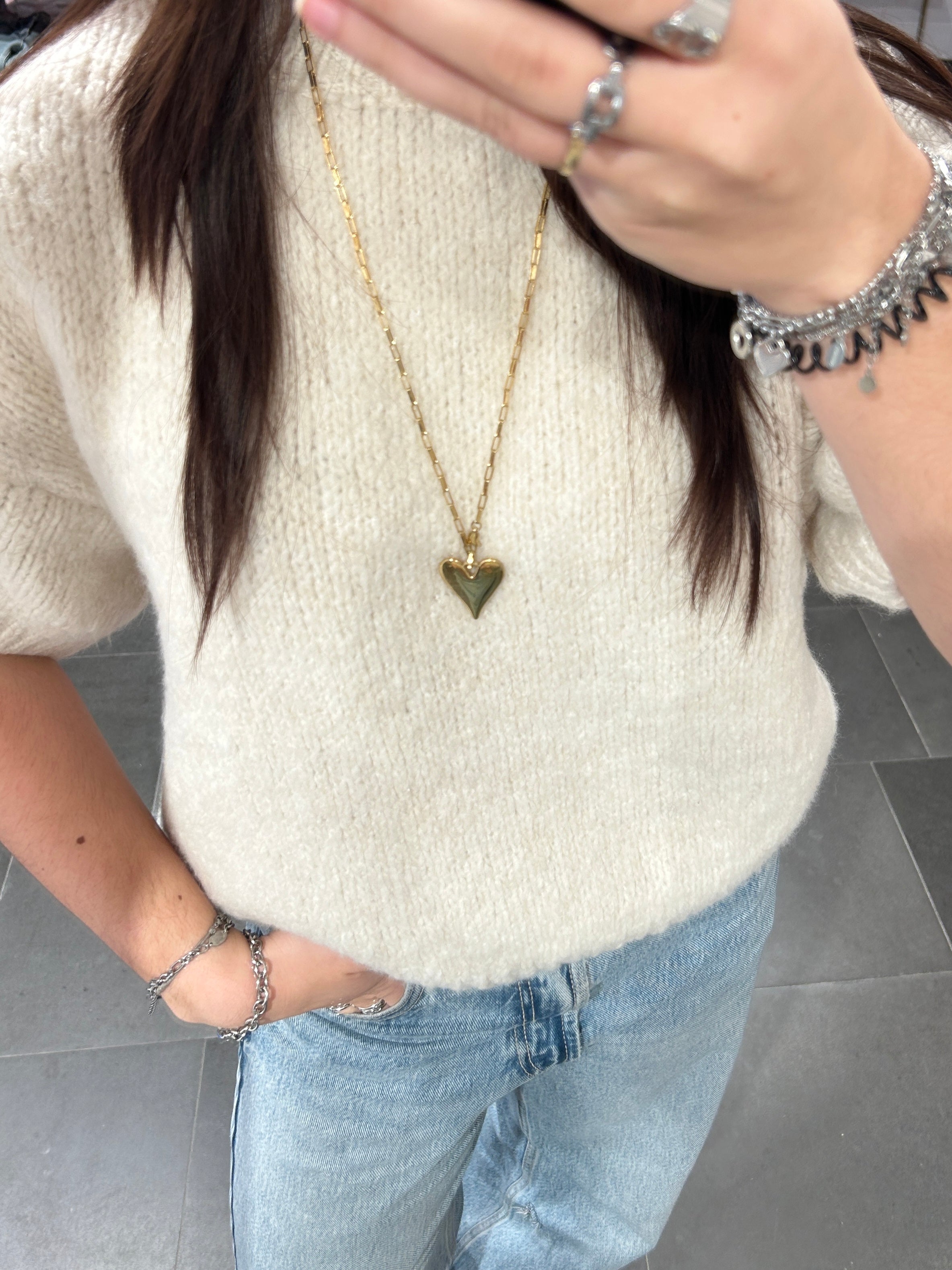 Long Big Heart Necklace - My Favourites