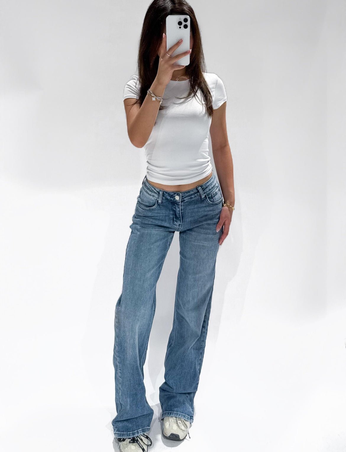 Mid Waist Straight Leg Medium Blue - My Favourites