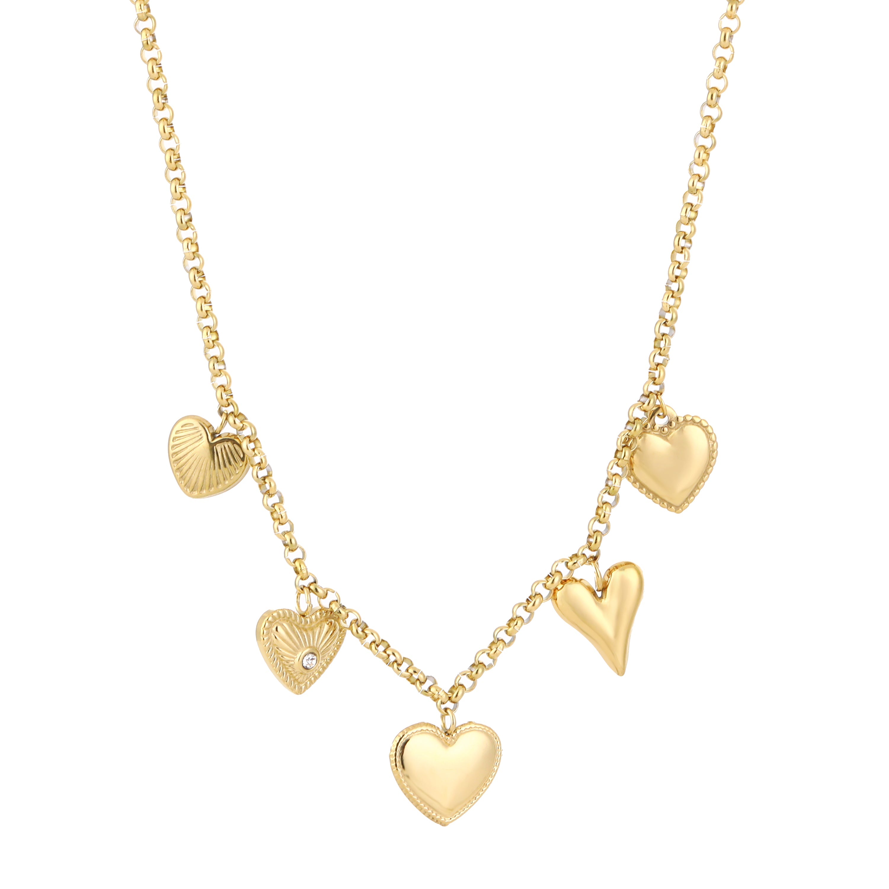 Mixed Diamond Heart Necklace - My Favourites