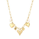 Mixed Heart Pearl Charm Necklace - My Favourites