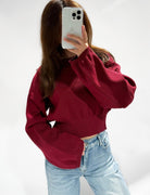 Nara Cropped Sweater Burgundy - My Favourites