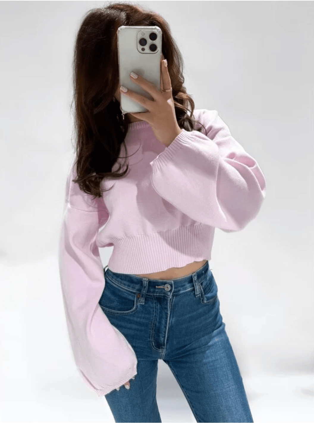 Nara Cropped Sweater Pink - 