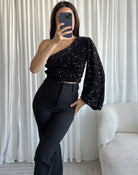 One Shoulder Sequin Top - My Favourites