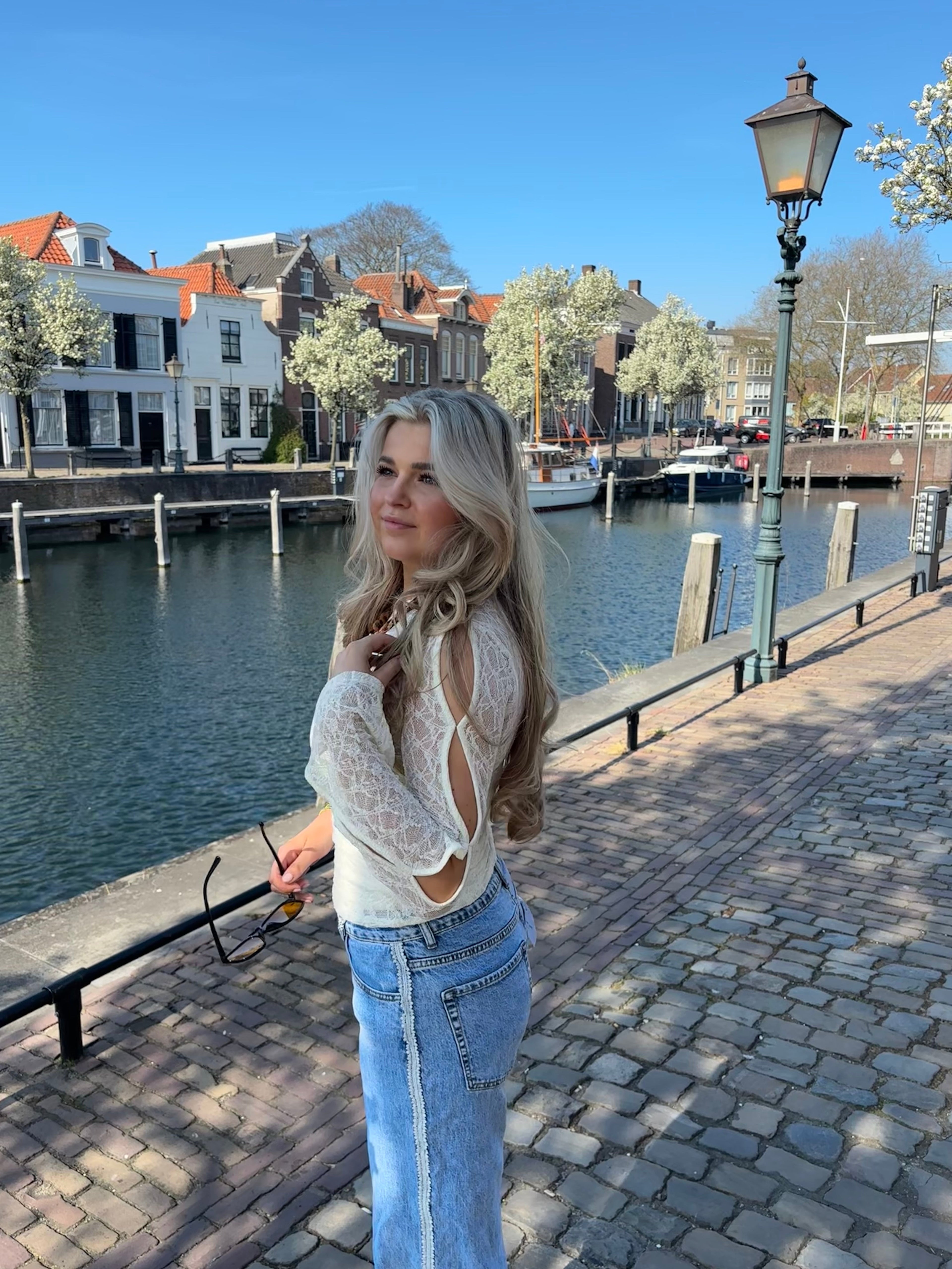 Open Sleeve Lace Top White - My Favourites