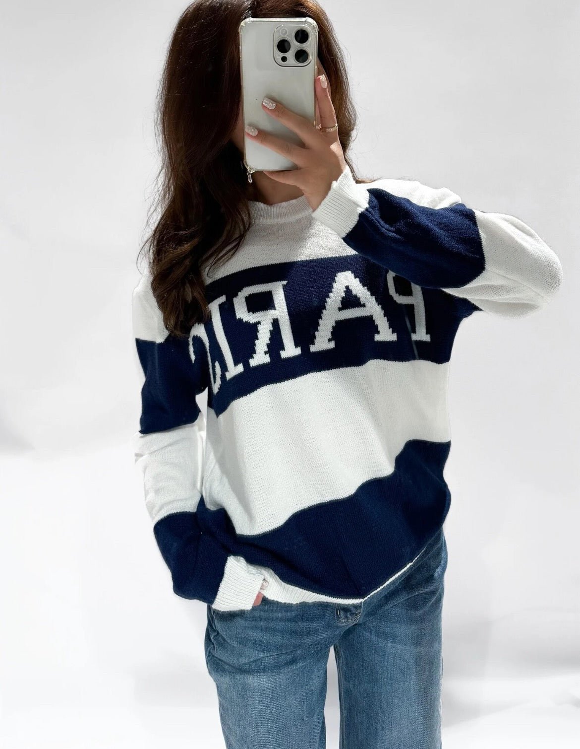 Paris Sweater Striped Navy - 