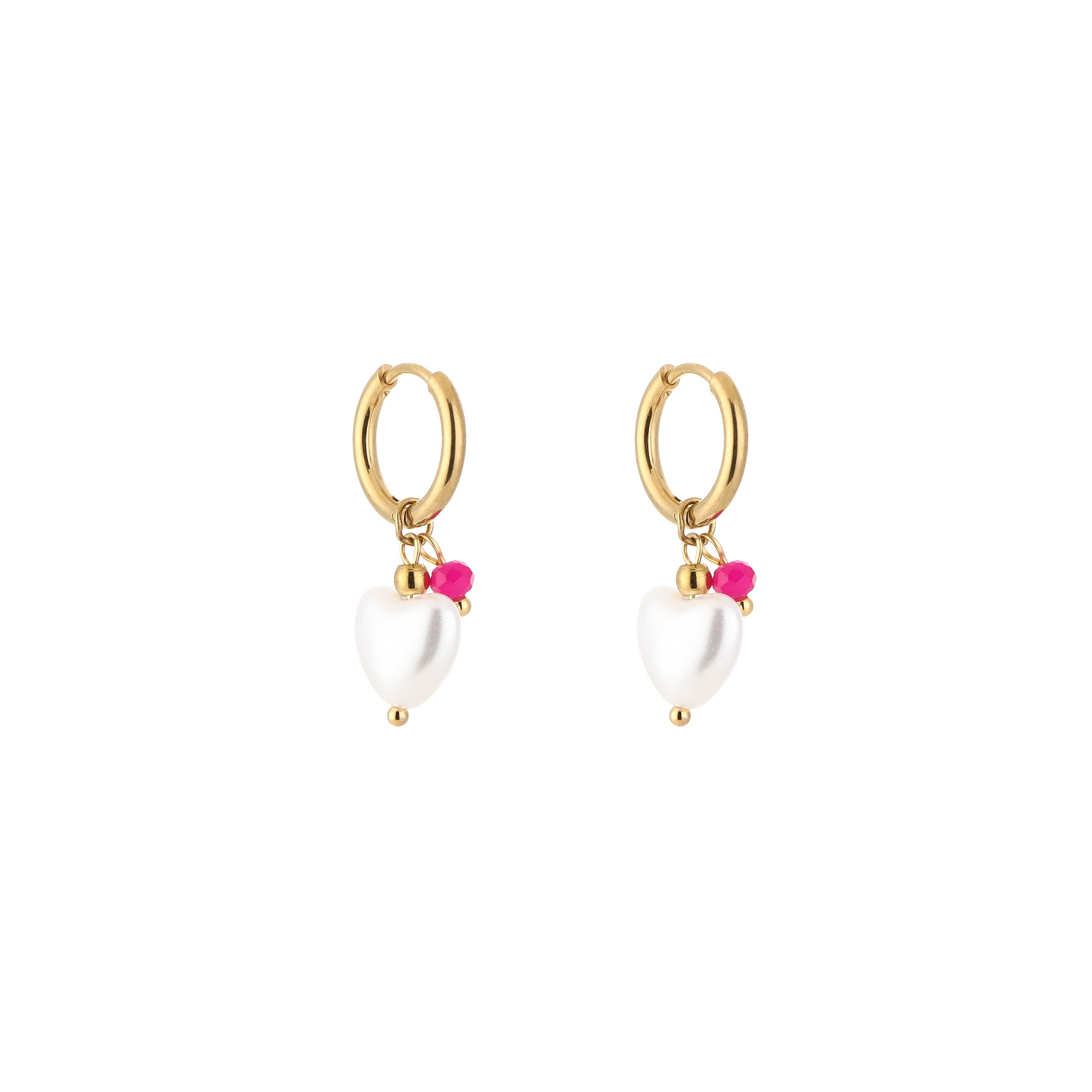 Pearl Charm Earrings Pink - My Favourites