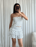 Polka Dot Stretchy Tube Top White - My Favourites