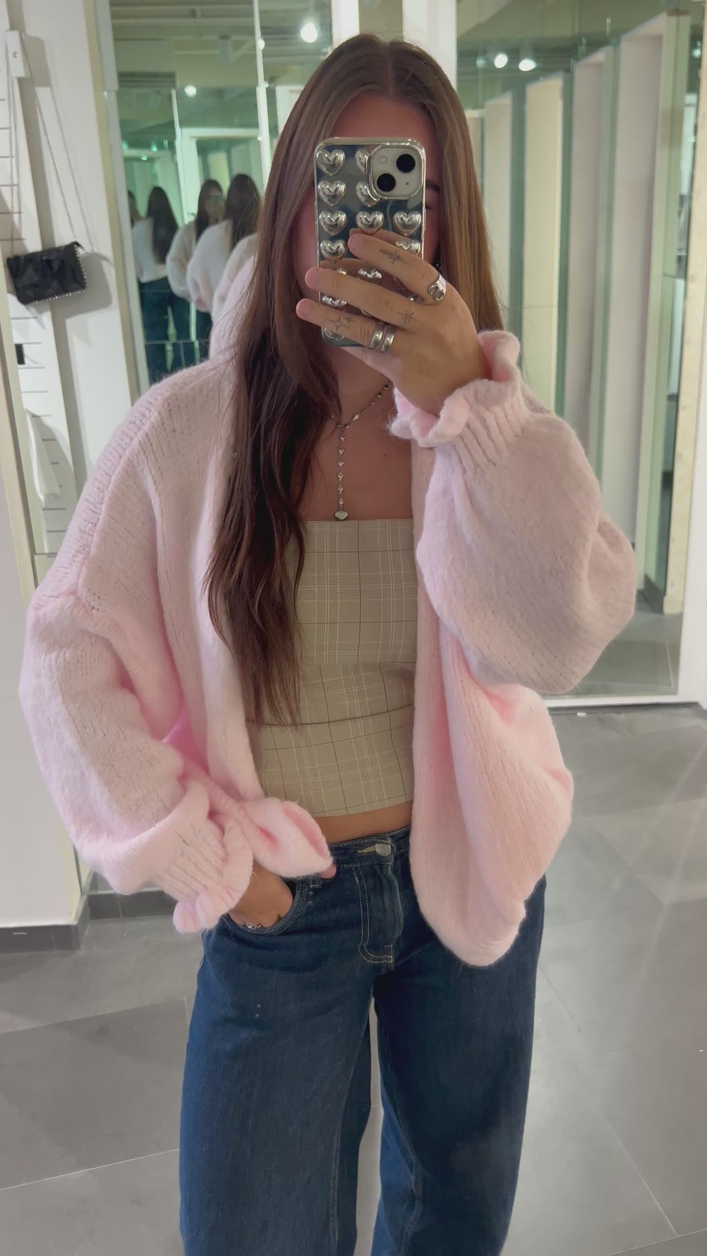 Cardigan Ruffle Light Pink