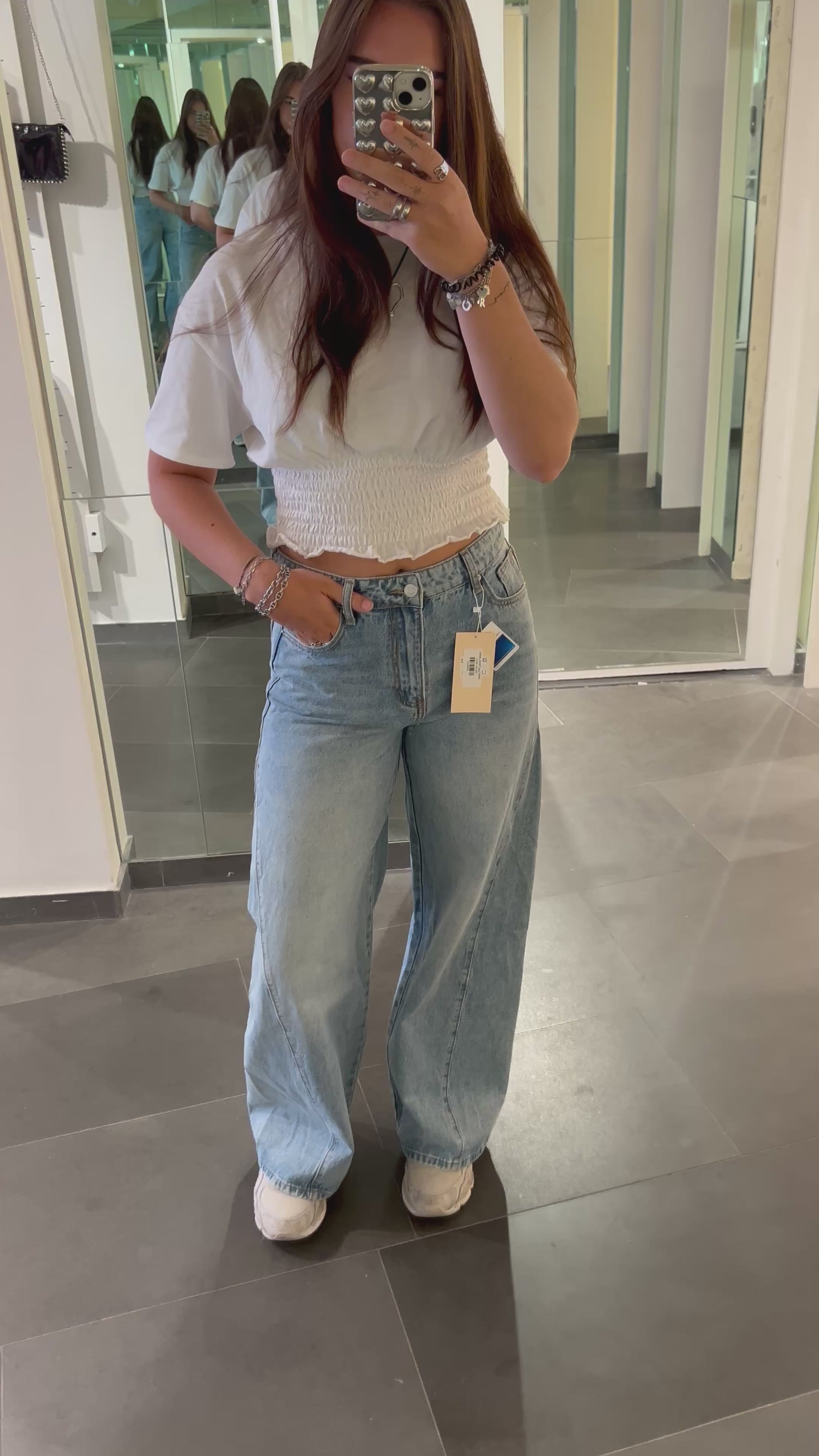 Wide Leg Panel Jeans