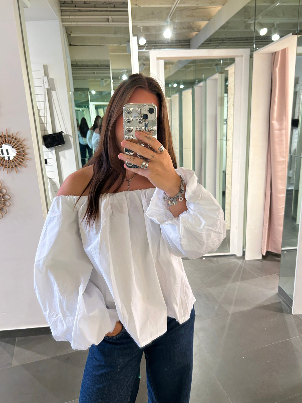 Puff Off Shoulder Blouse White - My Favourites