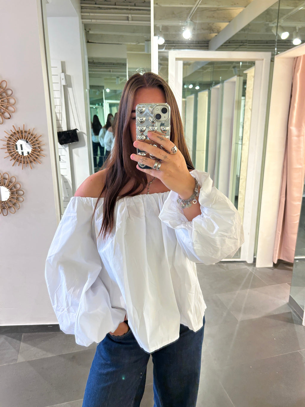 Puff Off Shoulder Blouse White - My Favourites