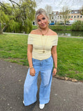 Ribbed Off Shoulder Top Yellow - My Favourites