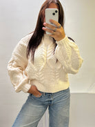 Romy Cable Knit Sweater Creme - My Favourites