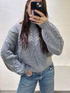 Romy Cable Knit Sweater Grey - My Favourites