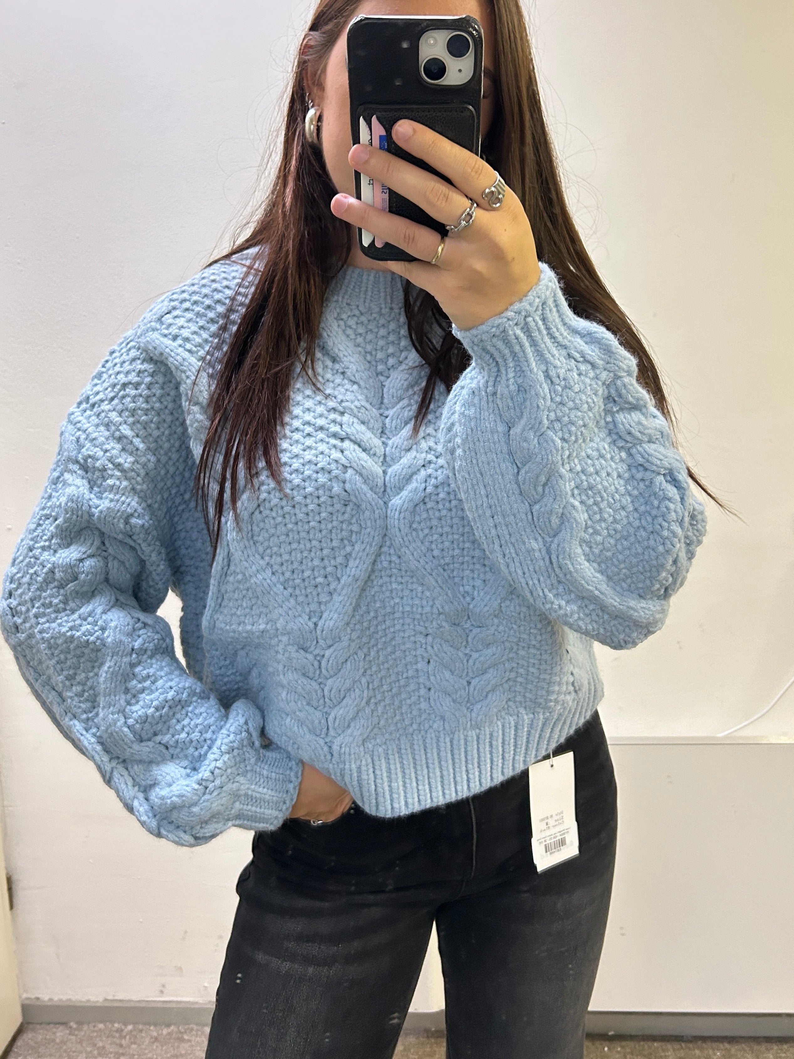 Romy Cable Knit Sweater SkyBlue - 