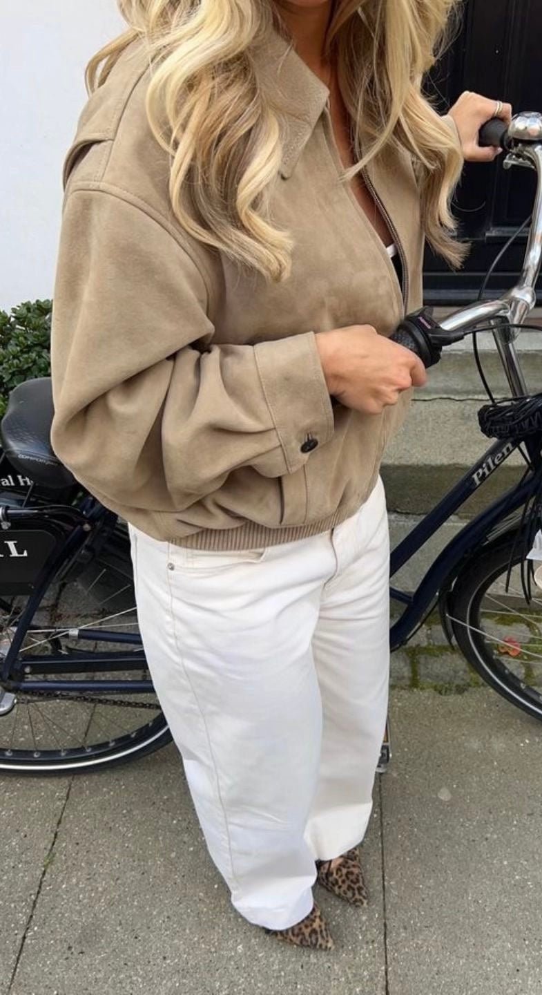 Rosie Suede Jacket Beige - My Favourites