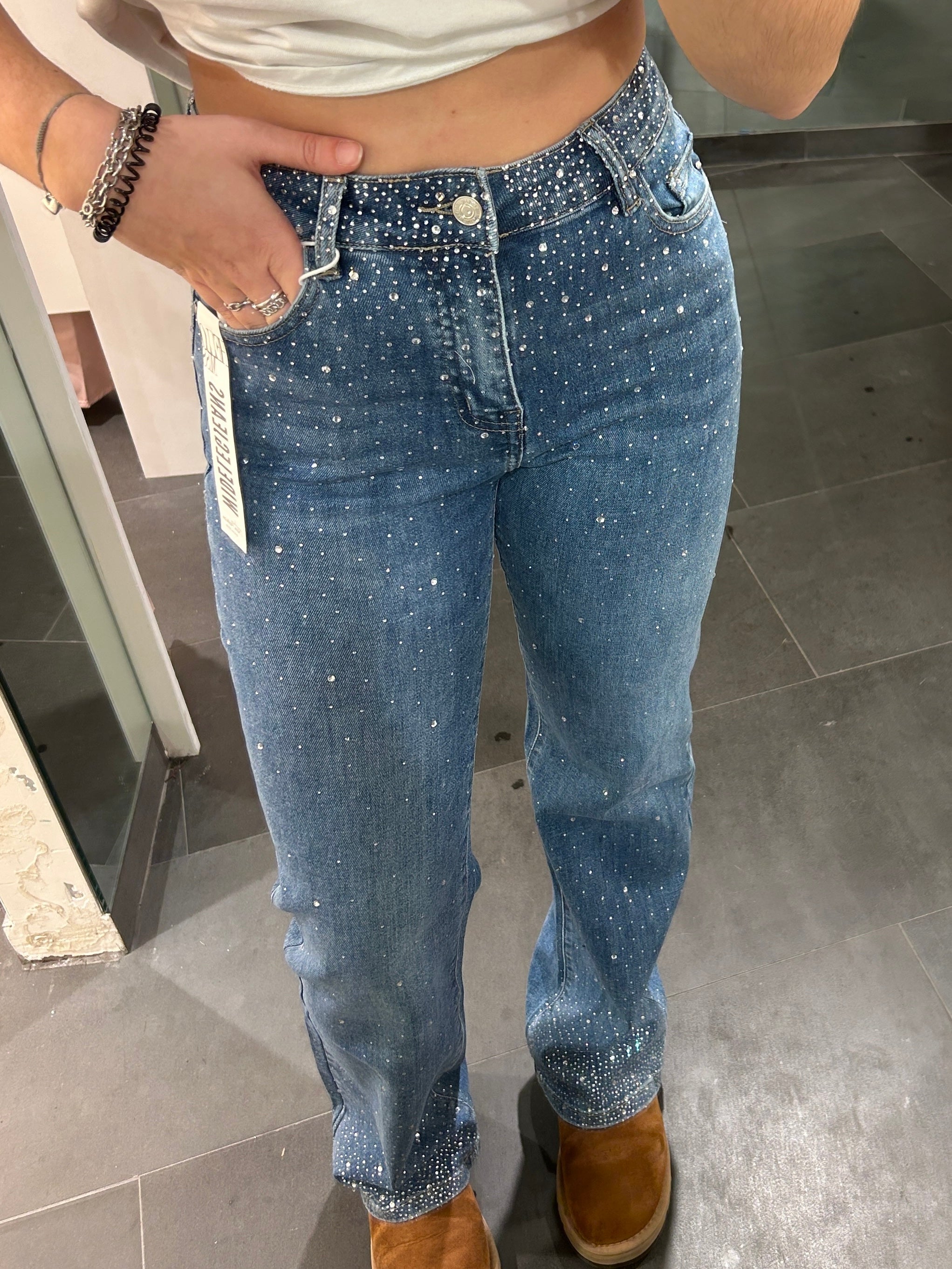 Roxy Sparkle Wide Leg Jeans Blue - My Favourites