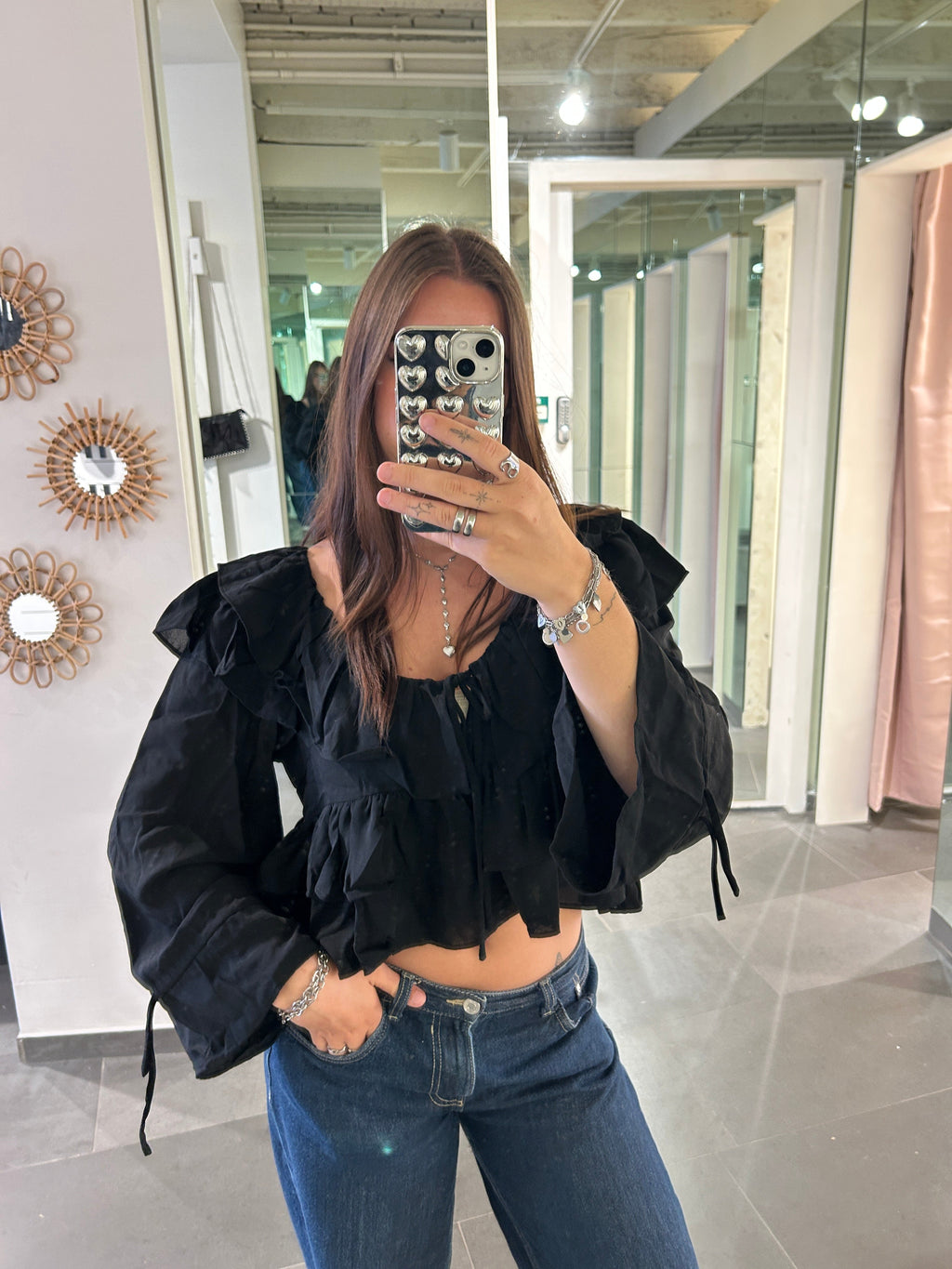 Ruffle Blouse Black - My Favourites