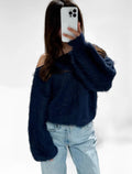 Sally Fluffy Sweater Navy - My Favourites