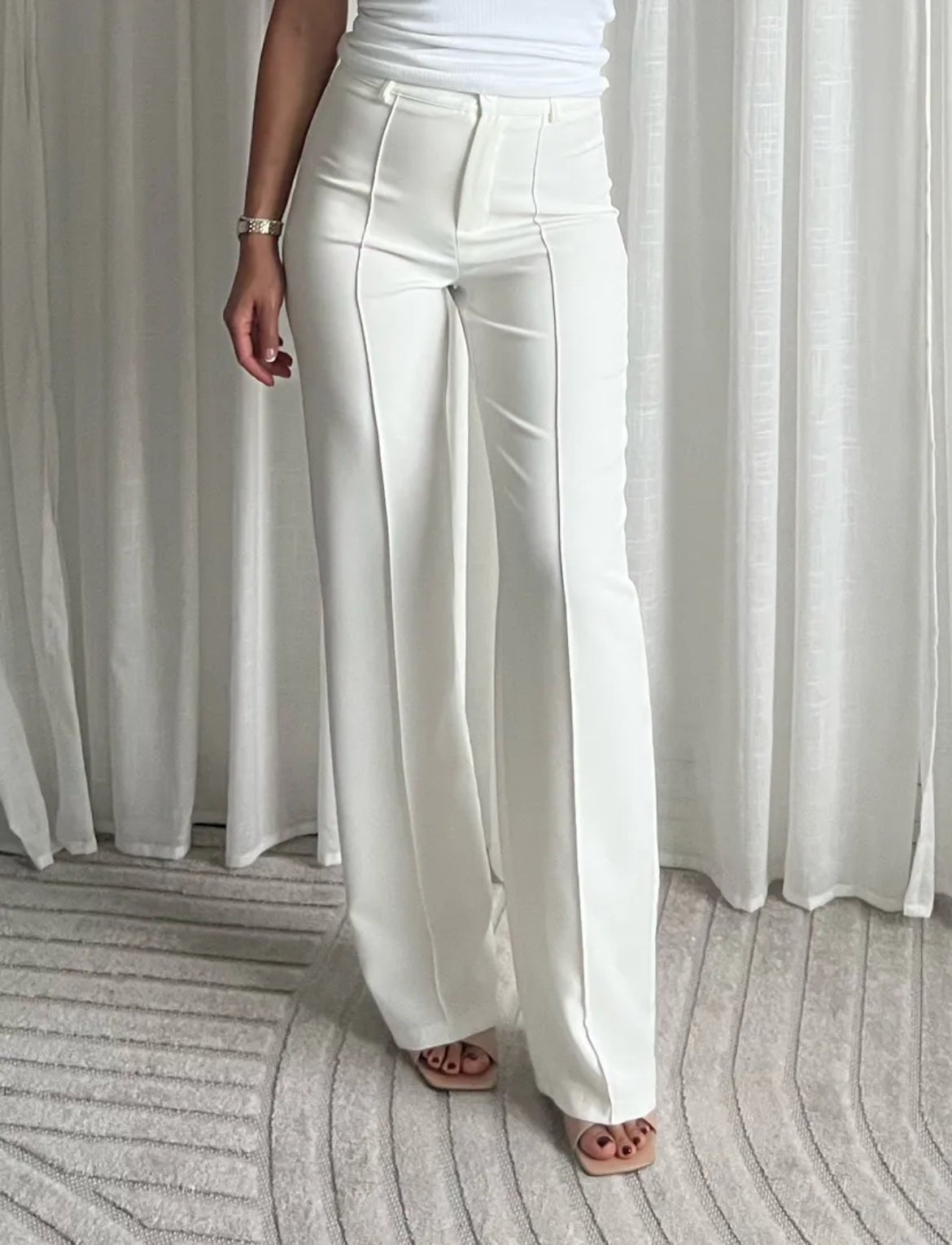 Sanne Pants Tall White - My Favourites