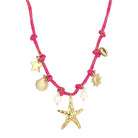 Sea Charms Cord Necklace Pink - My Favourites