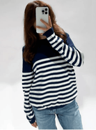 Selena Sweater Navy/White - 