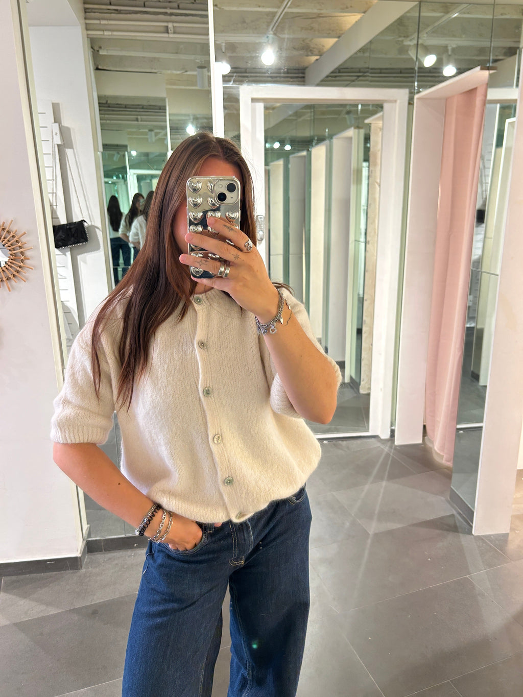 Short Sleeve Cardigan Beige - My Favourites
