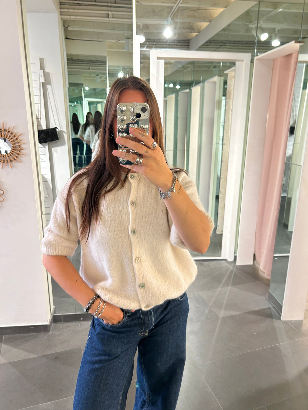 Short Sleeve Cardigan Beige - My Favourites