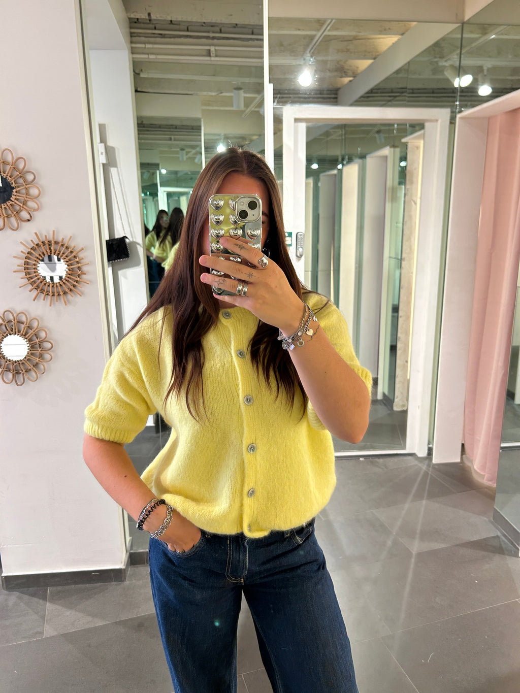 Short Sleeve Cardigan Yellow - My Favourites