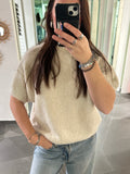 Short Sleeve Knit Sweater Beige - My Favourites