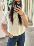 Short Sleeve Knit Sweater White - My Favourites