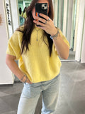 Short Sleeve Knit Sweater Yellow - My Favourites