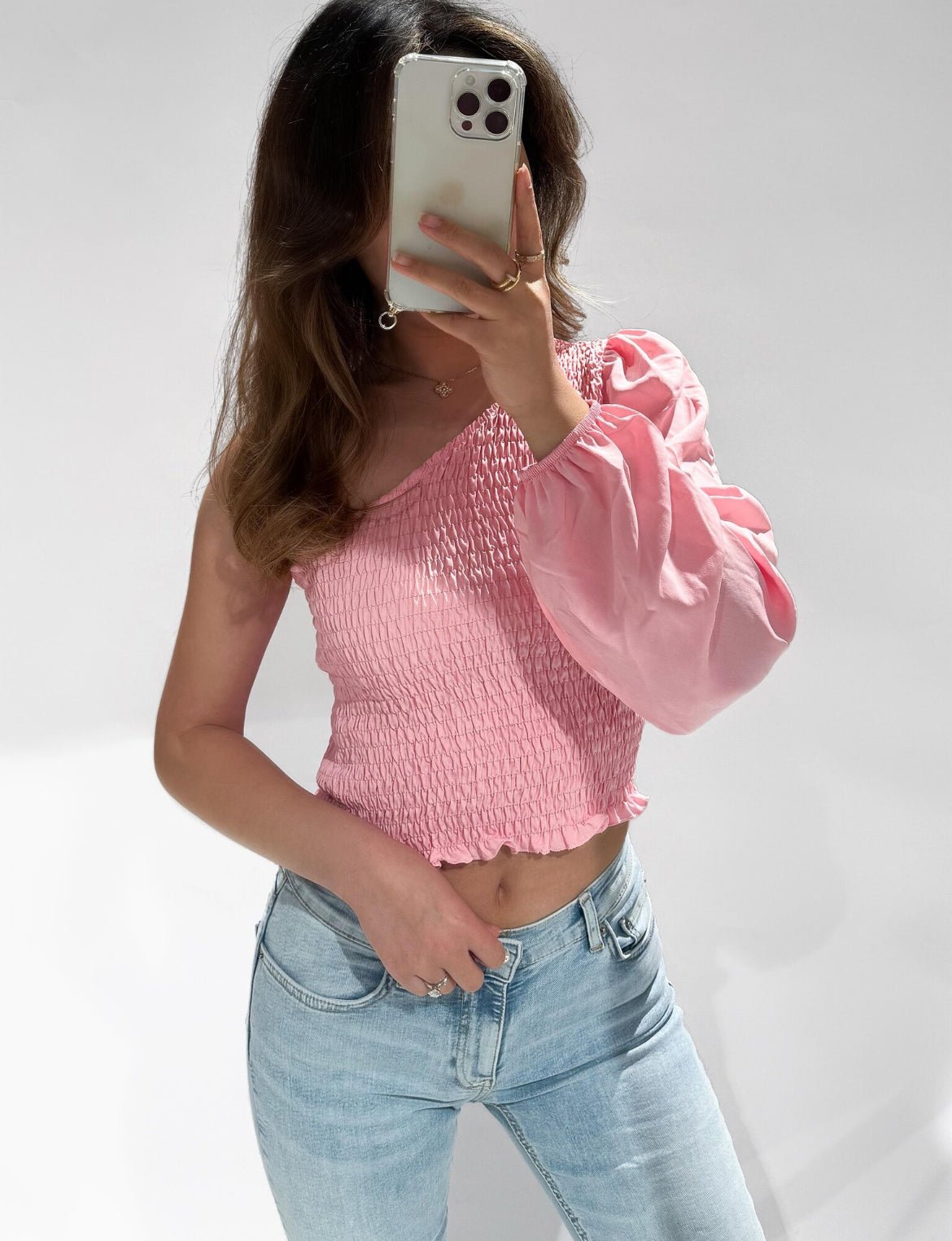 Sierra one shoulder top pink - My Favourites